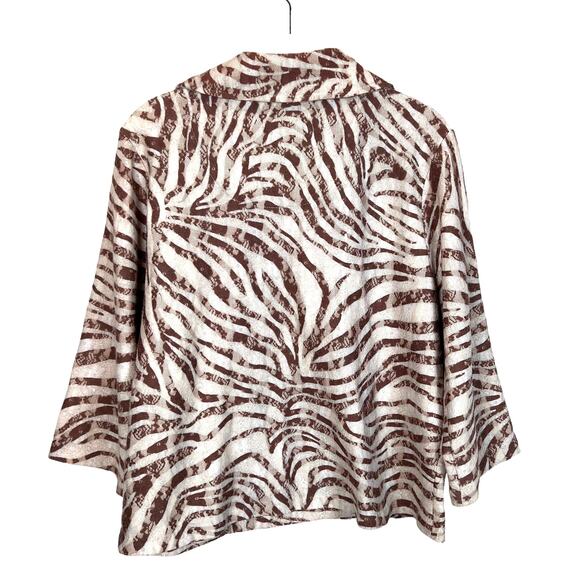 Chico's Zee Zebra-Print Cardigan Women's L - Picture 3 of 9